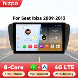 Hizpo 9" Carplay Android Radio for Seat Ibiza 6j 2009 - 2013 2010 4G Car Multimedia GPS 2din Autoradio 360 Camera Octa Core 6115
