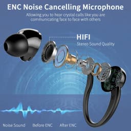 Wireless Earbuds, Bluetooth 5.3 Earbuds Stereo Bass, in-Ear Noise Cancelling Mic, Earphones IP7 Waterproof Sports, 40H Playback.