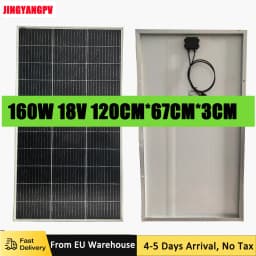 18V Photovoltaic Panel 140W 160W Rigid Glass Solar Panel Monocrystaillne Solar Cell For 12V/24V Battery Charger RV Boat Car Roof