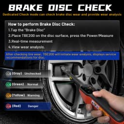 Autel MaxiTPMS TBE200 EU Tire Tread Depth Brake Disc Wear Detector Diagnostic Scan TPMS Reports and Repair Tips With ITS600