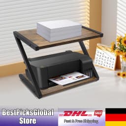 Desktop Printer Stand, Z-shaped, Space-saving, 2 Tiers Tabletop Organizer Holder for Kitchen, Office
