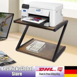 Desktop Printer Stand, Z-shaped, Space-saving, 2 Tiers Tabletop Organizer Holder for Kitchen, Office