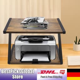 Desktop Printer Stand, Z-shaped, Space-saving, 2 Tiers Tabletop Organizer Holder for Kitchen, Office