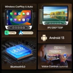 Junsun 10" Button Car Radio forSmart Fortwo 2015-2019 GPS Multimedia Stereo BT FM RDS Wireless CarPlay for Apple Android Auto 4G