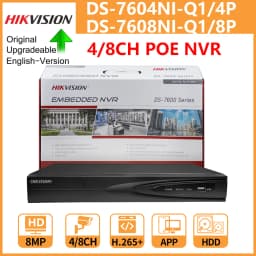 Hikvision 4K PoE NVR 4CH DS-7604NI-Q1/4P 8CH DS-7608NI-Q1/8P 8MP Two-Way Audio For CCTV Security Camera Network Video Recorder