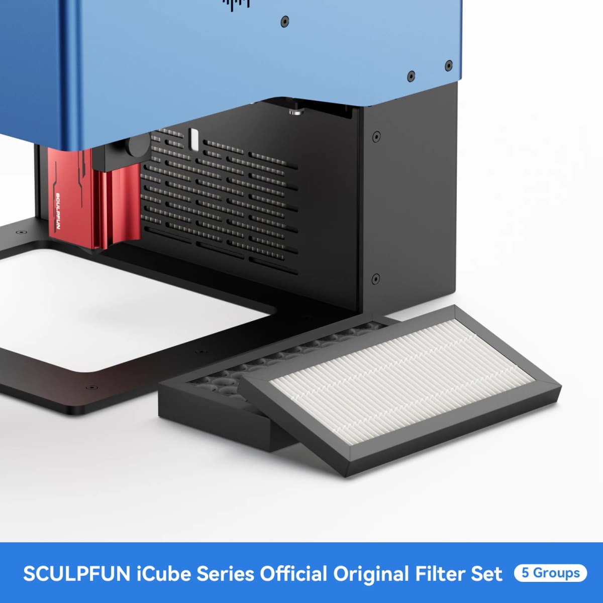SCULPFUN iCube Series Filter Cotton for iCube 10W/5W /3W Efficient Filtration with Activated Carbon and Easy Installation 5Pcs