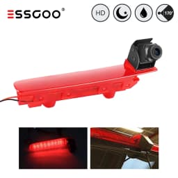 ESSGOO 170° Rear View Reversing Camera for VW Transporter T5 T6 3rd Brake Light Double Doors 8M IP68 Waterproof W/ Night Vision