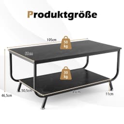 Coffee table Marble Optics living room Table with lower shelf, Metal Frame Sofa Table, living room coffee Table office