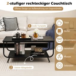Coffee table Marble Optics living room Table with lower shelf, Metal Frame Sofa Table, living room coffee Table office