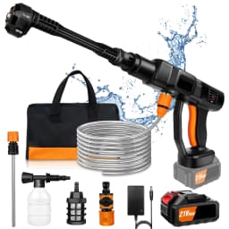 BRIEFNESS Car Washer Cordless High Pressure Washer 6 in 1 Adjustable Nozzle 5m Hose Pressure Cleaner Portable Cleaning Tool