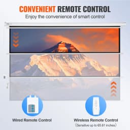 SucceBuy Electric Motorized Projector Screen 100in16:9 4K 1080 HD Wall Mount Movie Screen for Family Home Office Movie Theater