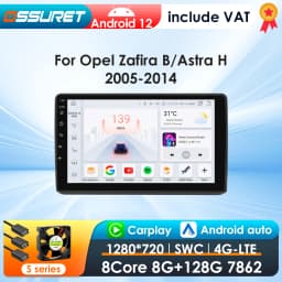 360Camera Android 13 Car Radio For Opel Zafira B Astra H 2005-2014 Car Multimedia GPS 4G Carplay Intelligent Screen autoradio
