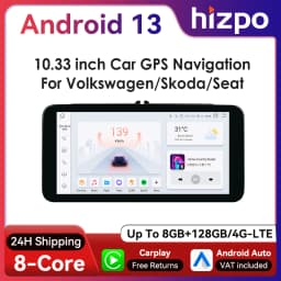 10.34" Hizpo Android Auto Car Radio for Volkswagen VW Golf Touran Passat Polo Jetta Sharan Caddy Skoda Octavia Seat Carplay Navi