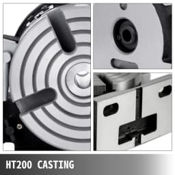 SucceBuy 150mm/5.9In Vertical & Horizontal Rotary Table Adjustable Dividing Plate Index System Dividing Head for Milling Machine