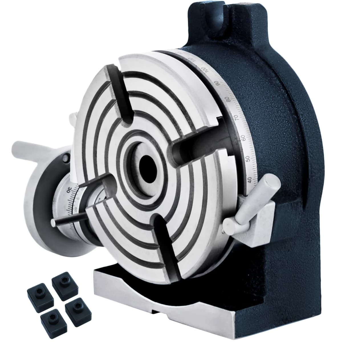 SucceBuy 150mm/5.9In Vertical & Horizontal Rotary Table Adjustable Dividing Plate Index System Dividing Head for Milling Machine