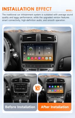 10.1" Hizpo 2Din Android Auto CarPlay Radio for Lexus IS200 250 300 350 2006 - 2012 Snapdragon 6115 4G BT RDS DSP GPS SWC 360CAM