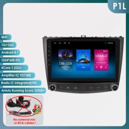 10.1" Hizpo 2Din Android Auto CarPlay Radio for Lexus IS200 250 300 350 2006 - 2012 Snapdragon 6115 4G BT RDS DSP GPS SWC 360CAM