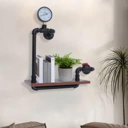 Industrial 1 Tier Wall Shelf High-Quality Material Rustic Shelf Space Saving Corrosion-Resistant for Living Room/Bedroom/Kitchen