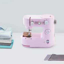 Portable Mini Sewing Machine With Foot Pedal Led Light 5 Stitch Pattern For Clothing, Pants, Silk, Chiffon, Shirts