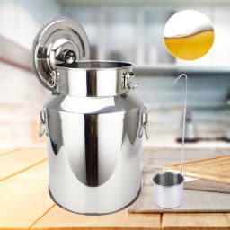 1.8L Grain Container Barrel Stainless Steel Milk Water Beverage Cereal Container Portable Kitchen Household Bucket W/Lid & Lock