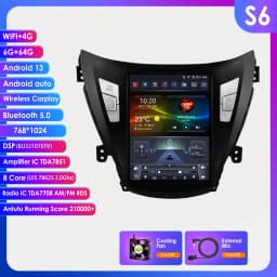 Hizpo 9.7" For Tesla Style For Hyundai Elantra Avante I35 2011-2013 Car Multimedia Player 2din GPS Navigaion CarPlay Android 13