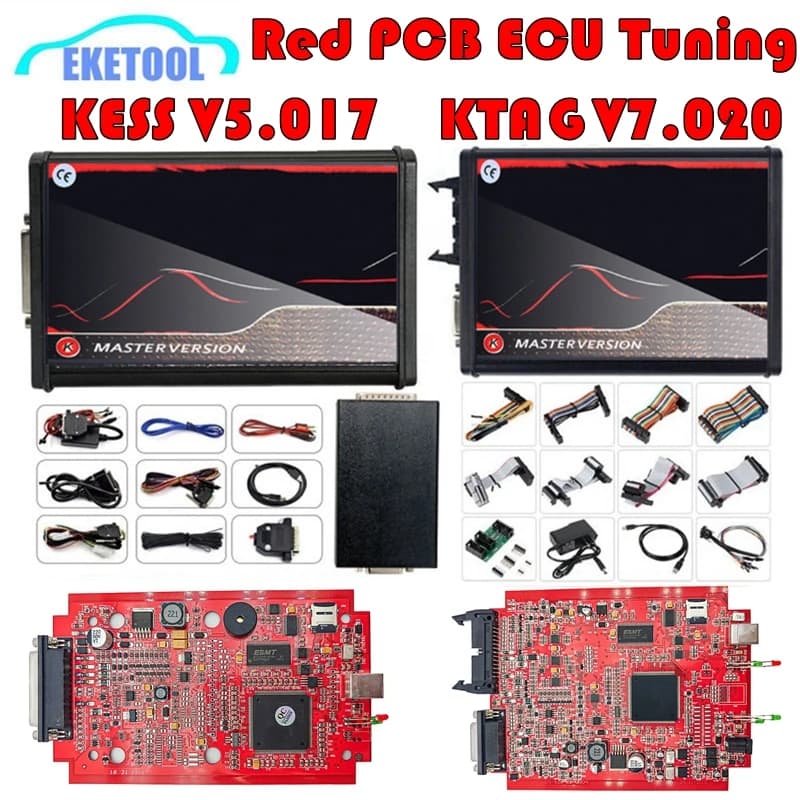 Latest ECU Programmer KESS V2.80 EU Red KTAG V7.020 4 LED 2.25 SW Online KESS V5.017 K-TAG 7.020 Master KESS 5.017 OBD2 Tuning