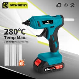 NEWBENY 280°C Electric Hot Melt Glue Gun 11MM 10pcs Glue Sticks Portable Rechargeable DIY Repair Tool For Makita Battery Pin