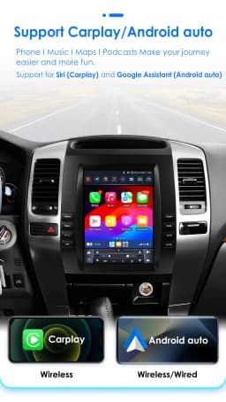Hizpo 2 Din Android Car Radio Multimedia For Toyota Land Cruiser Prado 120 Lexus GX470 2002-2009 For Tesla Style GPS Carplay DSP