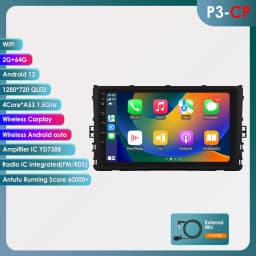 Hizpo Android Auto Radio for VW Volkswagen MQB Polo Plus/T-Cross/Zoals T-Kruis/T- Roc Carplay 4G Car Multimedia GPS Navigation