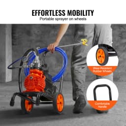 SucceBuy Diaphragm Airless Paint Sprayer Efficiency Cart Airless Paint Sprayer 1800psi High Pressure Paint Airless Sprayer DIY