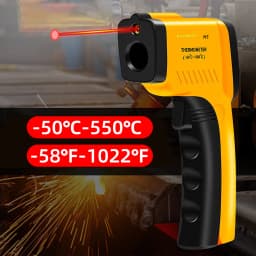 MAXRIENY Infrared Thermometer Non-Contact IR Digital Pyrometer Temperature Meter Gun Point -50~550 Degree + Alarm + Color