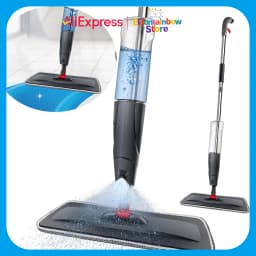 Household Flat Mops Without Bucket Spray Kitchen Floor Cleaning Mop Dry Wet Mop 360° Swivel Head with 1 Washable Microfiber Pads