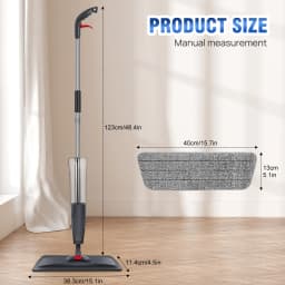 Household Flat Mops Without Bucket Spray Kitchen Floor Cleaning Mop Dry Wet Mop 360° Swivel Head with 1 Washable Microfiber Pads