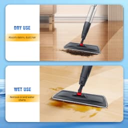 Household Flat Mops Without Bucket Spray Kitchen Floor Cleaning Mop Dry Wet Mop 360° Swivel Head with 1 Washable Microfiber Pads