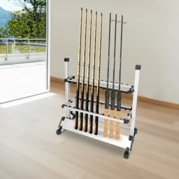 Fishing Rod Holders 24 Rods Rack Vertical Pole Holder Aluminium Alloy For Garage Fishing Pole Display Stand Fixed Frame