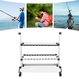 Fishing Rod Holders 24 Rods Rack Vertical Pole Holder Aluminium Alloy For Garage Fishing Pole Display Stand Fixed Frame