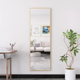 Standing Mirror 162×53cm, Full-Length Mirror, Aluminum Frame Rectangular Cosmetic Mirror for Living Room, Bedroom, Dressing Room