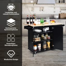 Kitchen Carts Rollable Kitchen Island with towel holder Wood Kitchen wardrobe serving trolley Kitchen Island Cart Microwave Cart