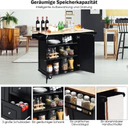 Kitchen Carts Rollable Kitchen Island with towel holder Wood Kitchen wardrobe serving trolley Kitchen Island Cart Microwave Cart