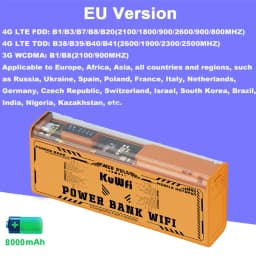 KuWFi 8000mAh 4G Mobile Router 150Mbps Portable Travel Modem Long Battery Life 2.4GHz 5.8Ghz Single Wi-Fi Hotspot as Power Bank