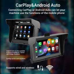 ESSGOO 5inch Motorcycle Carplay MP5 Portable Smart Player Wireless Carplay Android auto with Front&Back Camera Motorcycle DVR