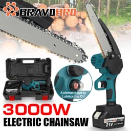 8 Inch 3000W Electric Saw Automatic Oiler Handheld Garden Pruning Chainsaw With Oil Pot Woodworking Tool for 18V Battery