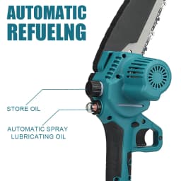 8 Inch 3000W Electric Saw Automatic Oiler Handheld Garden Pruning Chainsaw With Oil Pot Woodworking Tool for 18V Battery