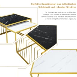 2 x side table set coffee table set tables marble coffee table metal structure sofa table living room table