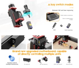 TwoTrees TTC 450 Pro CNC Router Laser Engraving Cutting Machine 460x460x80mm for Wood PVC Quiet and fast heat dissipation