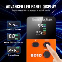 VEVOR Battery Spot Welder 14.5KW Capacitor Energy Storage Pulse Battery Spot Welder with 73B Welding Pen 801D High Power Spot