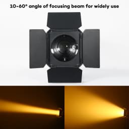 U'King 200W COB Par Light With Barn Doors DMX512 LED Focusing Face Light Stage Light Linear Zoom for DJ Concert Party Wedding