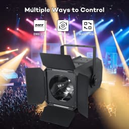 U'King 200W COB Par Light With Barn Doors DMX512 LED Focusing Face Light Stage Light Linear Zoom for DJ Concert Party Wedding