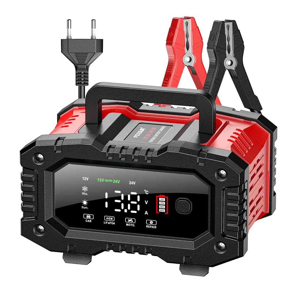 20A 10A Fully Automatic Battery Charger 12V/24V Smart Car Battery Charger For AGM GEL WET Lead Acid Fast Charging Pulse Repair