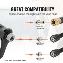 SucceBuy Short Pressure Washer Gun 4000 PSI High Power Outlet Hose Connector Foam Gun with 5 Color Quick Connect Nozzles